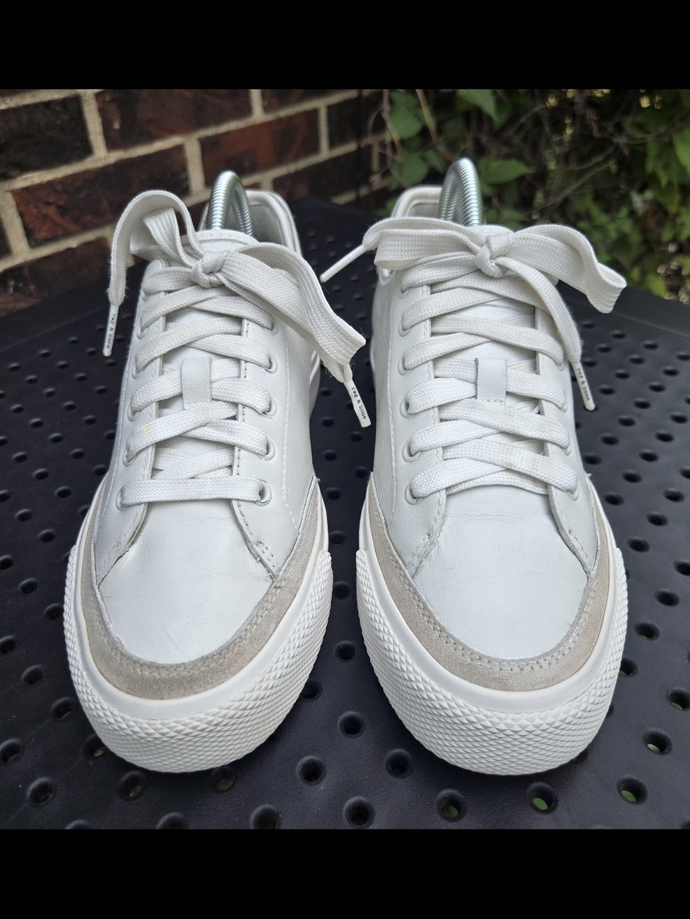 Rag & Bone White RB Army Low-Top Leather Sneakers Size 38.5 (US 8.5) Womens - Picture 6 of 7